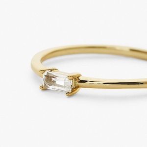 14K Yellow Gold Plated Dainty Layering Ring Size 5